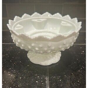 UNIQUE Vintage Fenton Hobnail Milk Glass Candle Holder